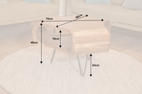 AUSTIN Couchtisch Retro Couchtisch 60 cm Akazienholz Haarnadelbeine