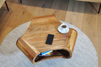 AUSTIN Couchtisch Retro Couchtisch 60 cm Akazienholz Haarnadelbeine
