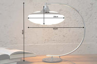 Moderne Tischlampe LUNA LOGO 45cm silber verchromt Tischleuchte