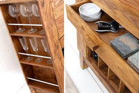 MAKASSAR solid bar cabinet 85cm Sheesham stone finish home bar