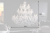 Design Kronleuchter CRYSTAL XXL 120cm klar Acryl 30-armig Kristall-Lampe