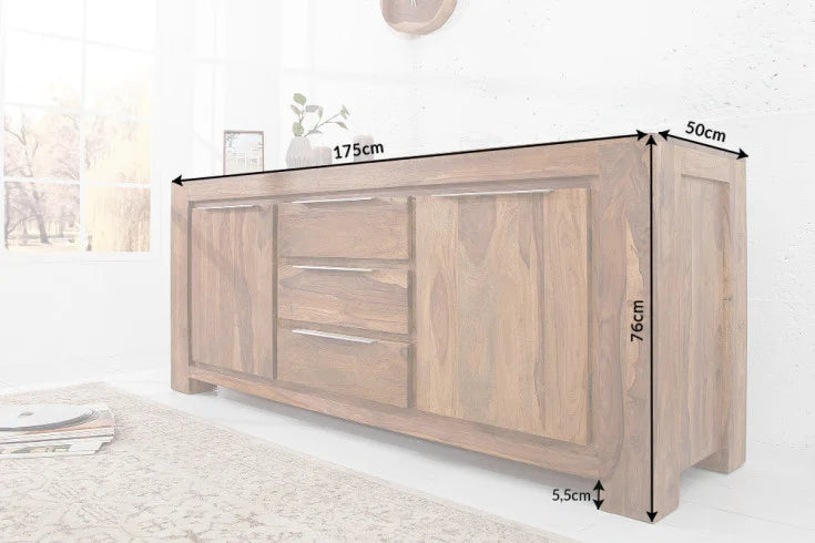 MAKASSAR Massives Sideboard 175cm Sheesham Kommode Palisander