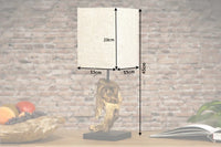 HYPNOTIC Handcrafted driftwood table lamp 45cm beige with linen shade