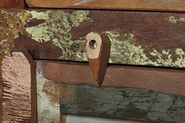 JAKARTA Unique sideboard 125cm recycled solid wood from fishing boats