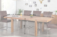 PURE solid wood dining table 120-200cm Sheesham with extension plates