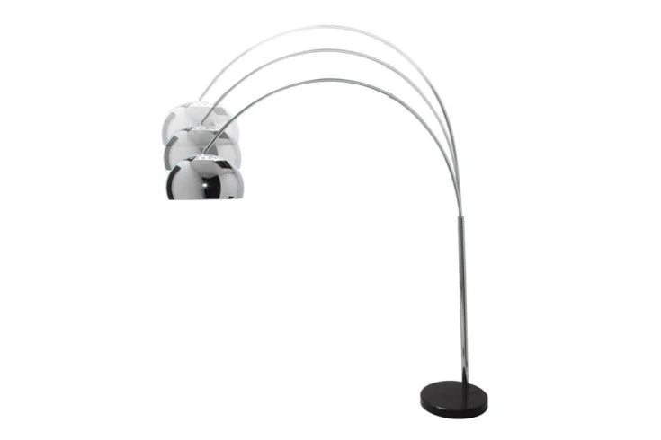LOUNGE DEAL Ausziehbare Bogenlampe 170-210cm chrom Marmorfuß Stehlampe