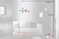 LOUNGE DEAL Ausziehbare Bogenlampe 170-210cm kupfer Stehlampe