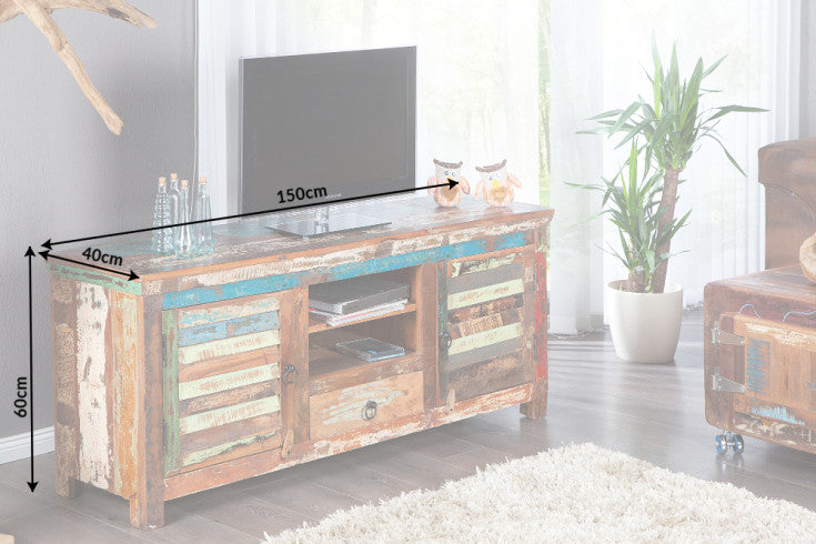 JAKARTA Unique TV board 150cm colorful recycled solid wood