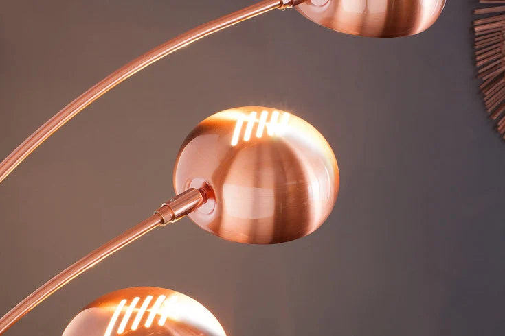 FIVE LIGHTS Design Bogenlampe 205cm chrom Stehlampe mit schwarzem Marmorfuß