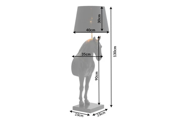 BLACK BEAUTY Extravagante Stehlampe 130cm schwarz Pferdefigur