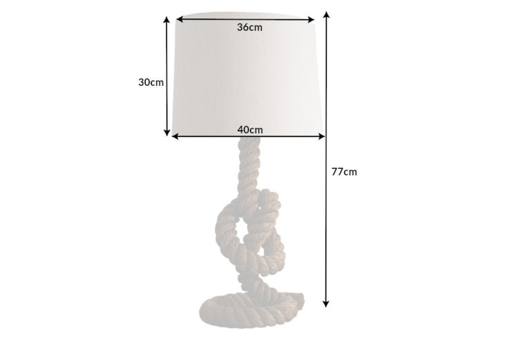 Maritime Stehlampe SEVEN SEAS 80cm Seil-Tischleuchte Leinenschirm