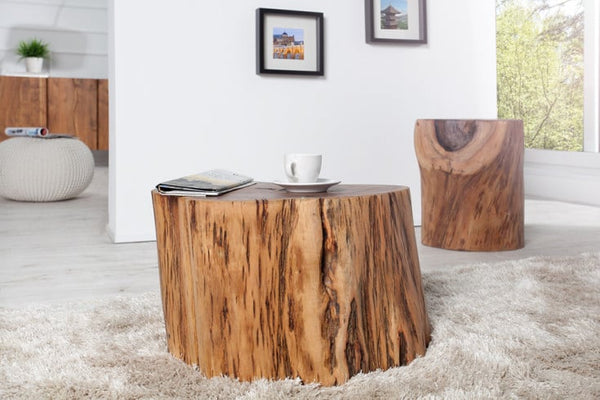GOA Solid Coffee Table 50cm Acacia Tree Trunk Stool Side Table
