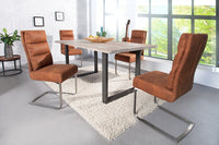 COMFORT Design Freischwinger Stuhl mit Edelstahl-Gestell