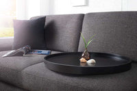 MODULAR Extravaganter Couchtisch 60cm matt schwarz kupfer rund inkl. Tablett