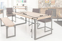 FACTORY Industrial Design Esstisch  160cm Akazie weiß gekälkt