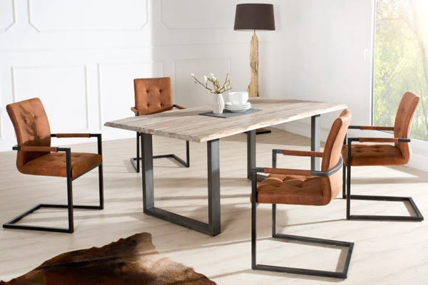OXFORD design cantilever chair with armrest iron frame