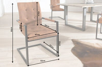 OXFORD design cantilever chair with armrest iron frame