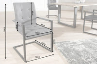 OXFORD design cantilever chair with armrest iron frame