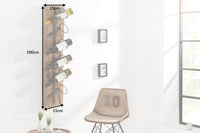Massives Wand Weinregal BARRACUDA 100cm natur Teakholz Flaschenhalter