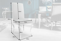 Eleganter Stuhl MODERN BAROCK edel-grau Samt Stuhlbeine aus Edelstahl
