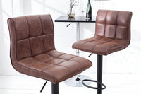MODENA Höhenverstellbarer Barhocker vintage braun Barstuhl mit Fußablage