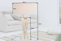Design Treibholz Tischleuchte WILD NATURE 62cm sand mit Leinenschirm