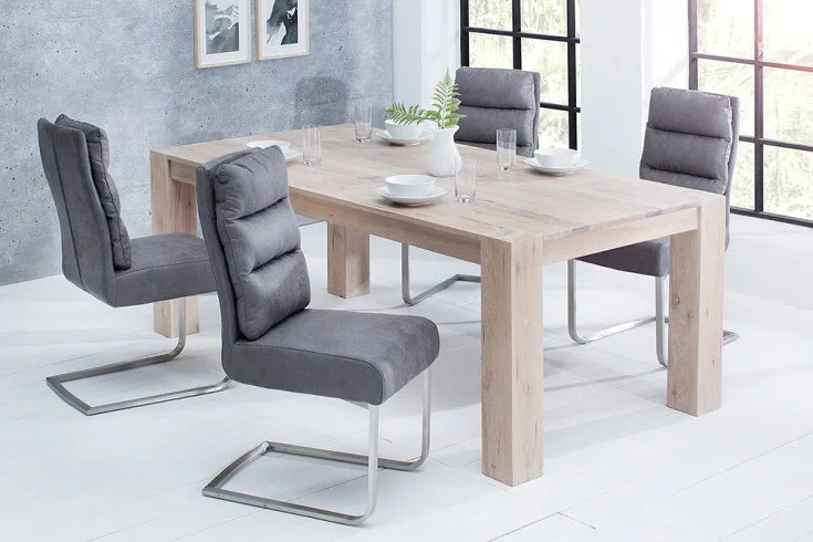 COMFORT Design Freischwinger Stuhl mit Edelstahl-Gestell