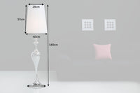 Edle Design Stehlampe LUCIE 160cm silber weiß Barock Stil Stehleuchte