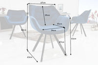 THE DUTCH COMFORT design chair velvet retro style with armrests