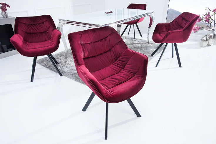 THE DUTCH COMFORT design chair velvet retro style with armrests
