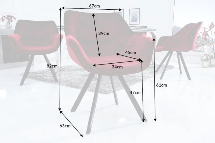 THE DUTCH COMFORT design chair velvet retro style with armrests