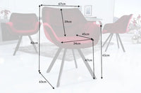 THE DUTCH COMFORT design chair velvet retro style with armrests