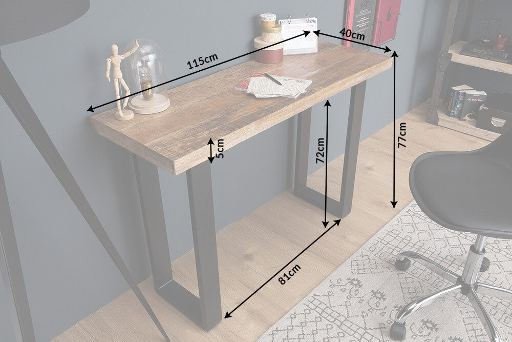Design Konsolentisch IRON CRAFT 115cm Mangoholz Eisen Schreibtisch