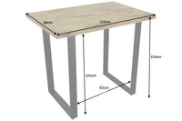Massiver Bartisch IRON CRAFT 120cm natur Mangoholz Stehtisch Industrial Design