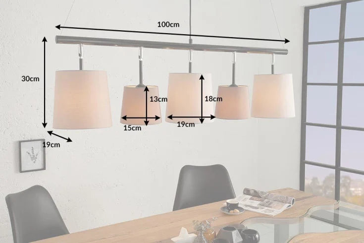 LEVELS Design Hängeleuchte 100cm braun beige Leinenschirme Design by KARE