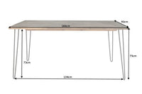 SCORPION solid wood dining table brown acacia black metal legs hairpin legs retro