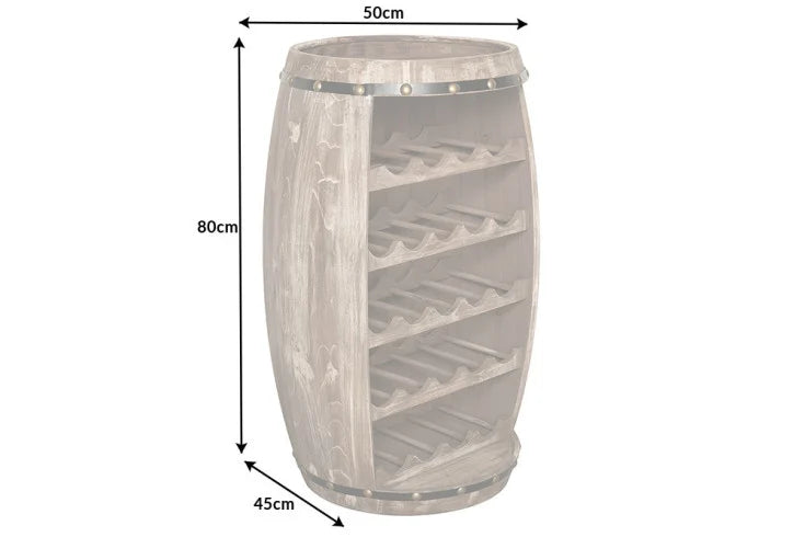 BODEGA Authentic wine rack 80cm natural pine wine barrel Shabby Chic