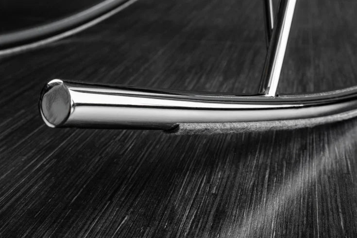 SCANDINAVIA SWING Design Schaukelstuhl grau Samt Chrom Sessel