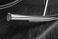 SCANDINAVIA SWING Design Schaukelstuhl grau Samt Chrom Sessel
