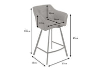 LOFT Retro bar chair 100cm bar stool with armrest