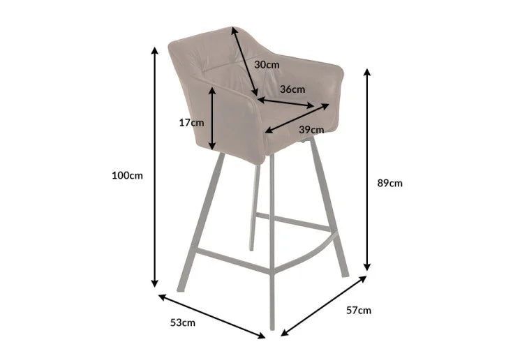 LOFT Retro bar chair 100cm bar stool with armrest