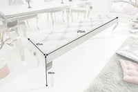 Elegante Sitzbank MODERN BAROCK 172cm Samt Edelstahl