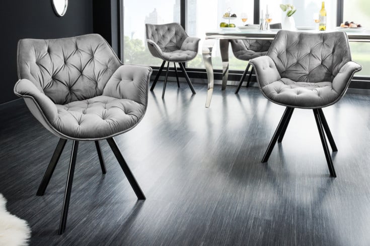 THE DUTCH COMFORT velvet chair with high-quality upholstery and armrest