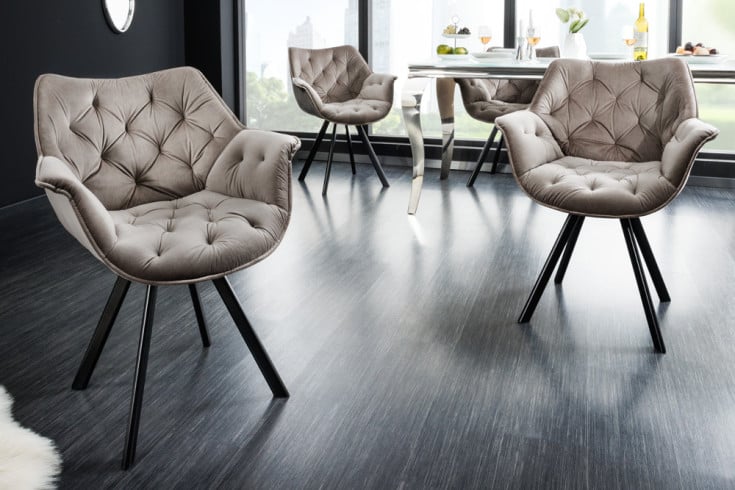 THE DUTCH COMFORT velvet chair with high-quality upholstery and armrest
