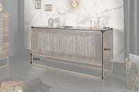 ONYX solid sideboard 160cm mango wood with agate stone trim
