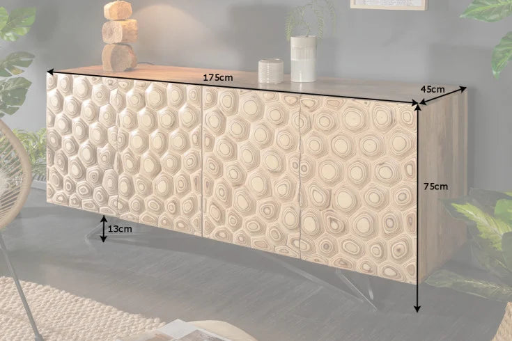 ORGANIC LIVING Massives Sideboard 175cm Mangoholz organisches Design
