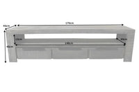 IRON CRAFT Solid TV board 170cm gray mango wood lowboard 3 drawers