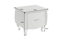 EXTRAVAGANCIA Elegant bedside table 47cm silver gray velvet night dresser with drawer
