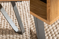 LIVING EDGE Massivholz Couchtisch 110cm Wildeiche geölt Baumkante mit Stauraum