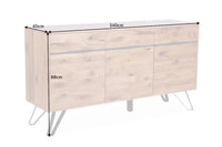 LIVING EDGE Massives Sideboard 160cm Wildeiche geölt Baumkanten Board